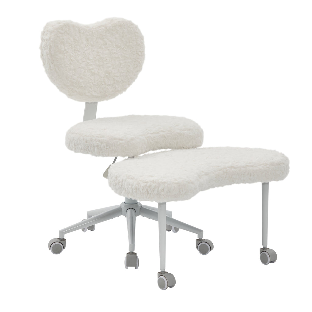 Artificial rabbit hair Meditation Chair Plus, Cross Legged Chair with Wheels, ADHD Chair, Criss Cross Desk Chair with Lumbar 