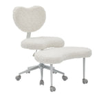 Artificial rabbit hair Meditation Chair Plus, Cross Legged Chair with Wheels, ADHD Chair, Criss Cross Desk Chair with Lumbar 