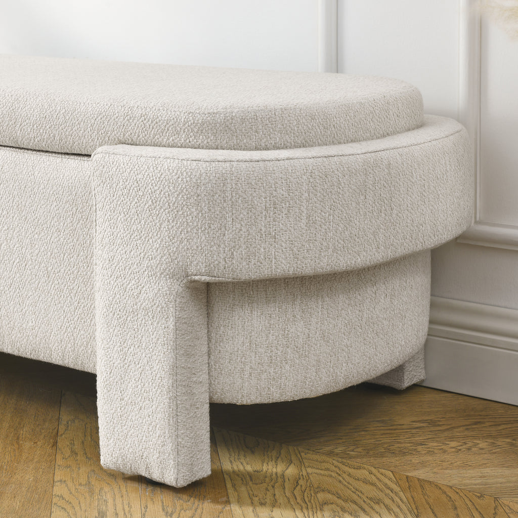 Linen Fabric Upholstered Bench with Large Storage Space for the Living Room, Entryway and Bedroom,Beige,( 51.5''x20.5''x17'' ) - Grand Goldman Shop