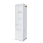 360° Rotating White Makeup Cabinet with Full-Length Mirror, Jewelry Storage, Coat Rack, 4 Open Shelves, 2 Built-In Shelves, MDF and Glass - Grand Goldman Shop