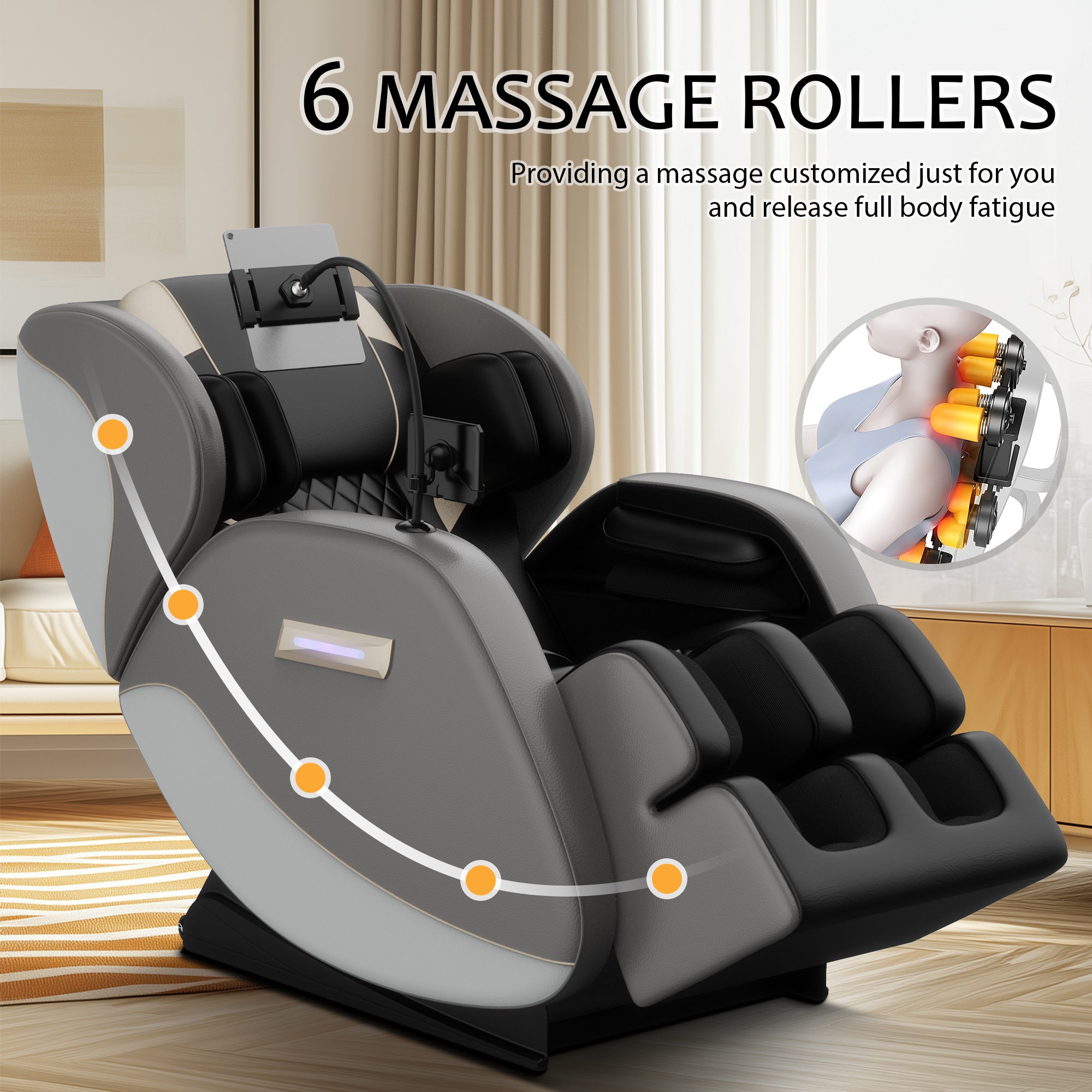 Massage Chair Recliner with Zero Gravity with Full Body Air Pressure - Grand Goldman Shop