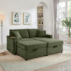 Comfortable Fluffy Corduroy Lazy Sofa, Storage Space for Big Loveseat, Super Soft Chaise Lounge with Double Ottomans and Table Board,Suitable for Chailiving - Grand Goldman Shop