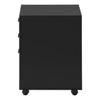 File Cabinet, Rolling Mobile, Storage Drawers, Printer Stand, Office, Work, Black Laminate, Contemporary, Modern - Grand Gold