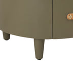 Contemporary & Modern Round Nightstand with Storage Drawer, Sofa End Table with Open Storage Shelf, Bedside Table with Curved Design for Living Room & Bedroom, Easy Assembly, Green - Grand Goldman Shop