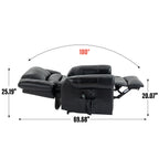 Power Lift Recliner Chair Heat Massage Dual Motor Infinite Position Up to 350 LBS, Genuine Leather, Heavy Duty Motion Mechanism with USB Ports, Black - Grand Goldman Shop