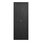 Black Metal Kitchen Pantry Cabinet with Adjustable Shelves and Gold Handles, Tall Steel Storage Locker for Kitchen, Living Ro