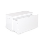 Kids Toy Storage Organizer with Rolling Drawer – Modern White Wooden Toy Chest with Wheels, Large Pull-Out Bin for Nursery, B