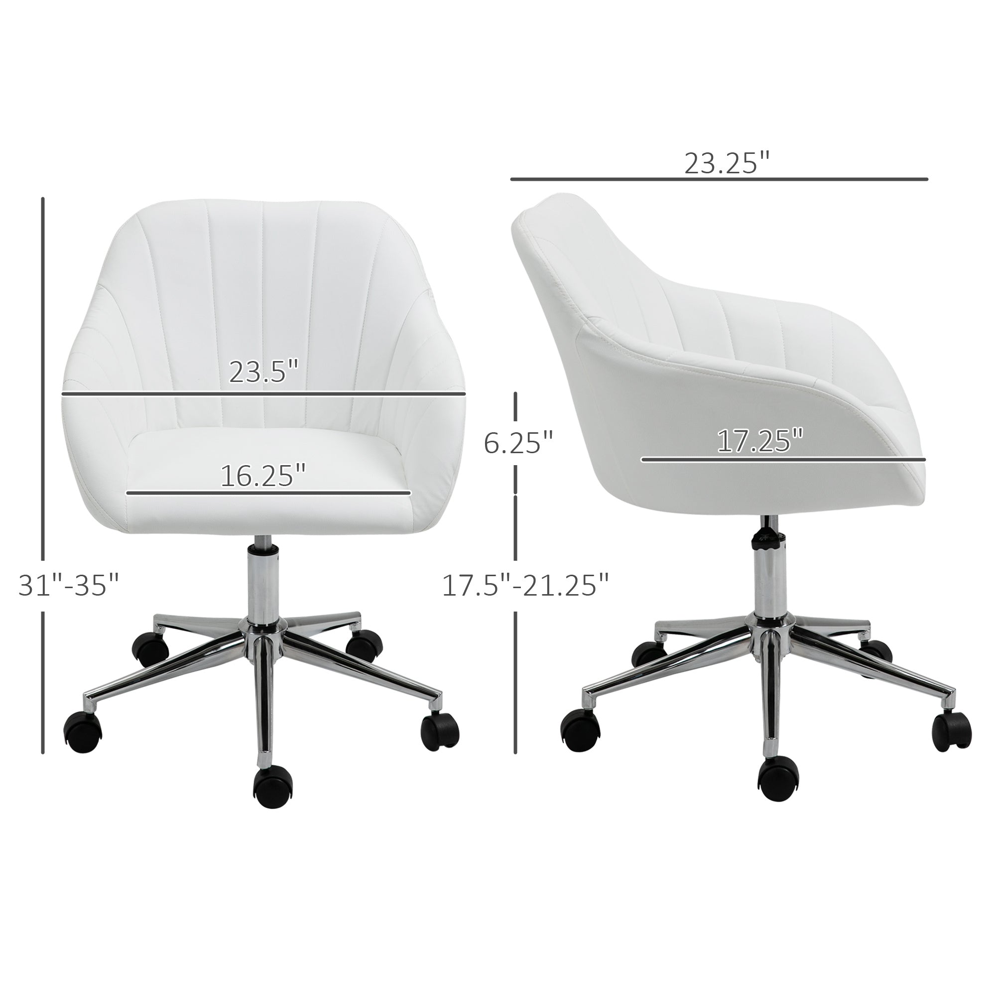 Faux Leather Office Chair, Adjustable Swivel Design for Home Office, Sleek Modern Look & Comfy Seating - Grand Goldman