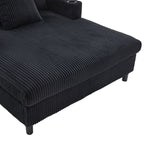 UNITED WE WIN Modern Corduroy Oversized Recliner Sofa with Deep Seat, 3 Pillows, USB Charging, RGB LED Light Strip, Cup Holder, Side Pocket - Suitable for Living Room and Bedroom - Grand Goldman Shop