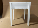 White Nightstand with Drawer, Modern Bedside Table with Wavy Apron Design, Compact End Table for Bedroom Living Room, Small Side Table with Storage - Grand Goldman Shop