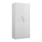 72-Inch 2-Door File Cabinet with Lock, 4 Adjustable Shelves, Heavy-Duty Steel Construction, White, Metal, for Commercial Offi