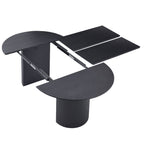 Expandable Dining Table,Solid Top Extending Table Modern Kitchen Table, Leisure Desk for Kitchen Dining Living Room Apartment.BLACK - Grand Goldman Shop