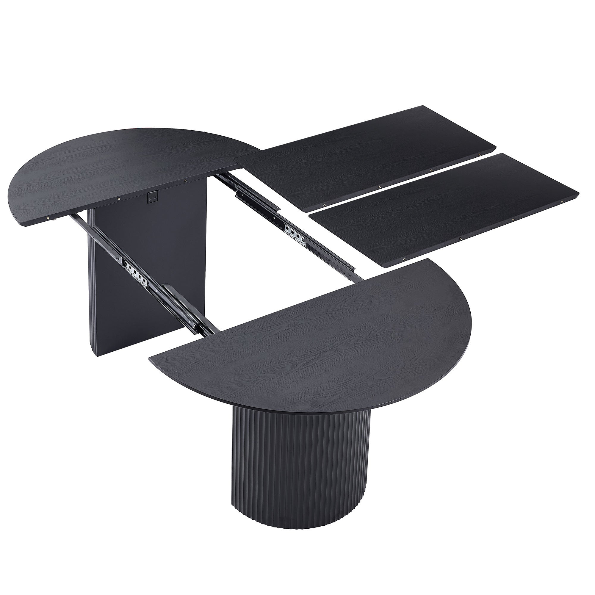 Expandable Dining Table,Solid Top Extending Table Modern Kitchen Table, Leisure Desk for Kitchen Dining Living Room Apartment.BLACK - Grand Goldman Shop