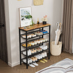 Industrial shoe rack, adjustable country style 5-layer shoe rack storage rack, with 4 mesh shelves, suitable for entrance, living room, bedroom and porch - Grand Goldman Shop