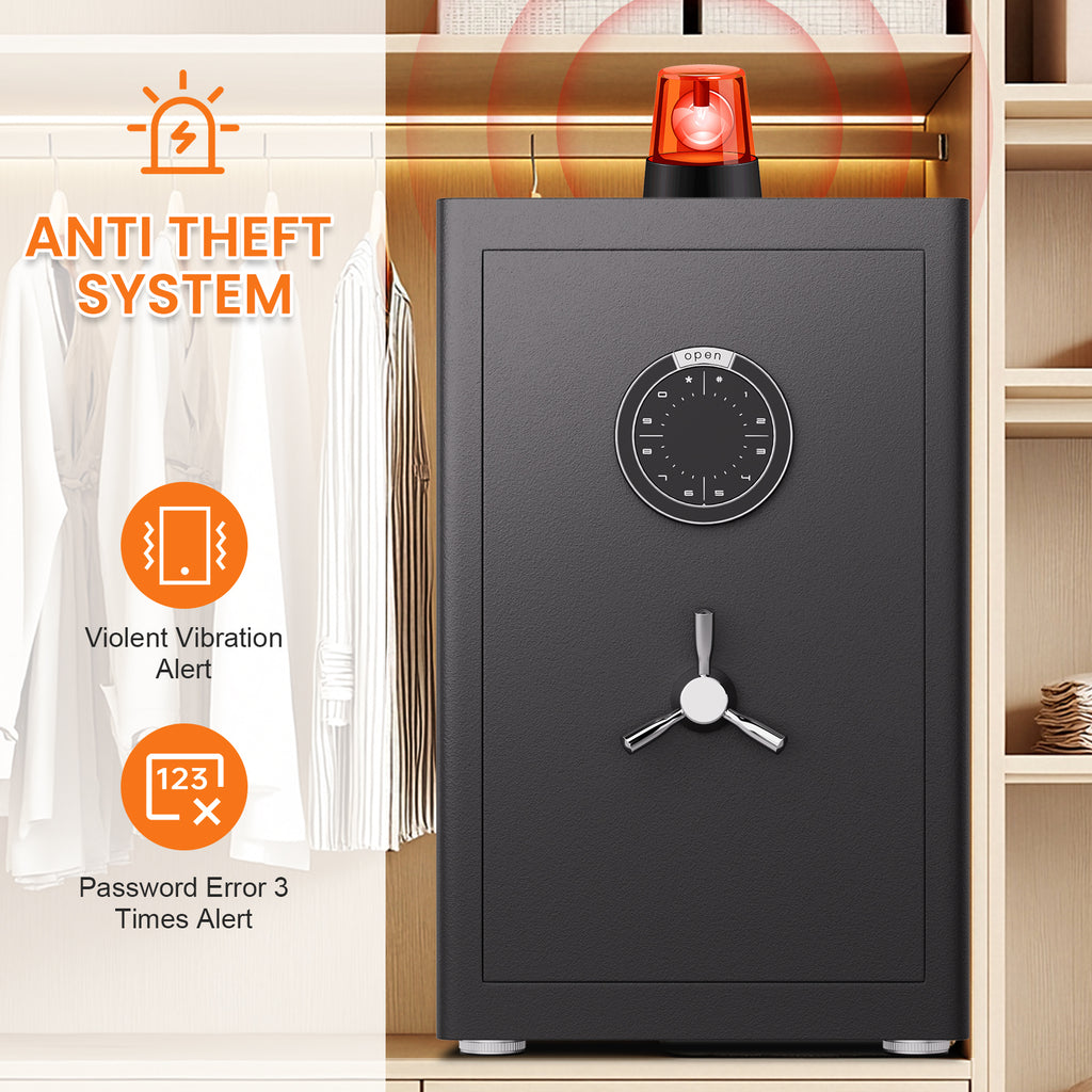 Stylish 2.8 Cu Ft Large Home Safe with Fireproof Bag, Heavy-Duty Steel Construction, Digital Keypad, 10mm Door & 28mm Bolts, 