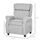 Qaba Kids Recliner Chair Children Sofa Angle Adjustable Single Lounger Armchair Gaming Chair with Footrest 2 Side Pockets for