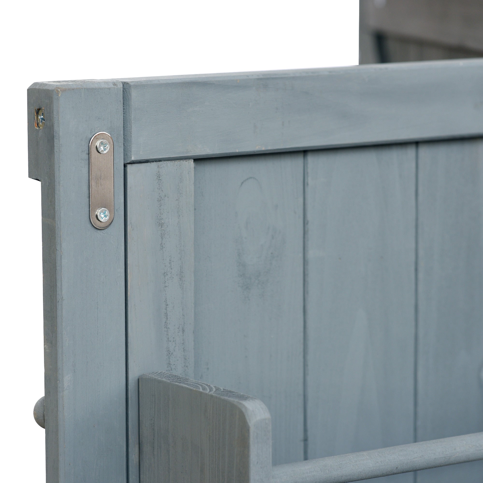 K&K Outdoor Kitchen Island, Rolling Bar Cart & Storage Cabinet, Farmhouse Solid Wood Outdoor Grill Table with Stainless Steel Top, Spice Rack , Towel Rack for Kitchen & BBQ , Grey Blue - Grand Goldman Shop