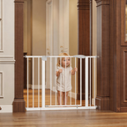 2 Pack 29.5-44.1' Wide Baby Gate for Stairs, Dog Gate Indoor for Doorways, No Drilling Pressure Mounted Pet Gates for Kids, E