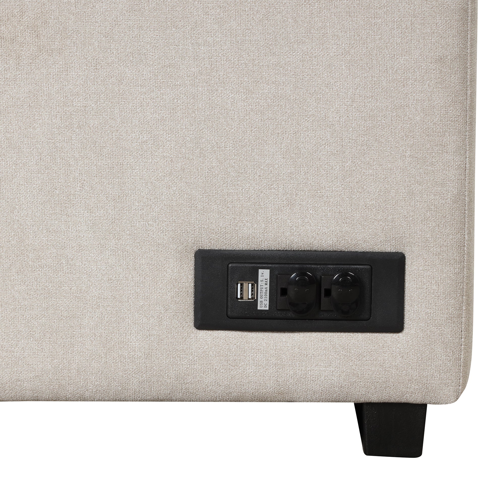 2 in 1 Sleeper Sofa Bed with Storage Ottoman, Beige Linen Upholstery, 84.75' L Shape Couch for Small Spaces - Grand Goldman Shop