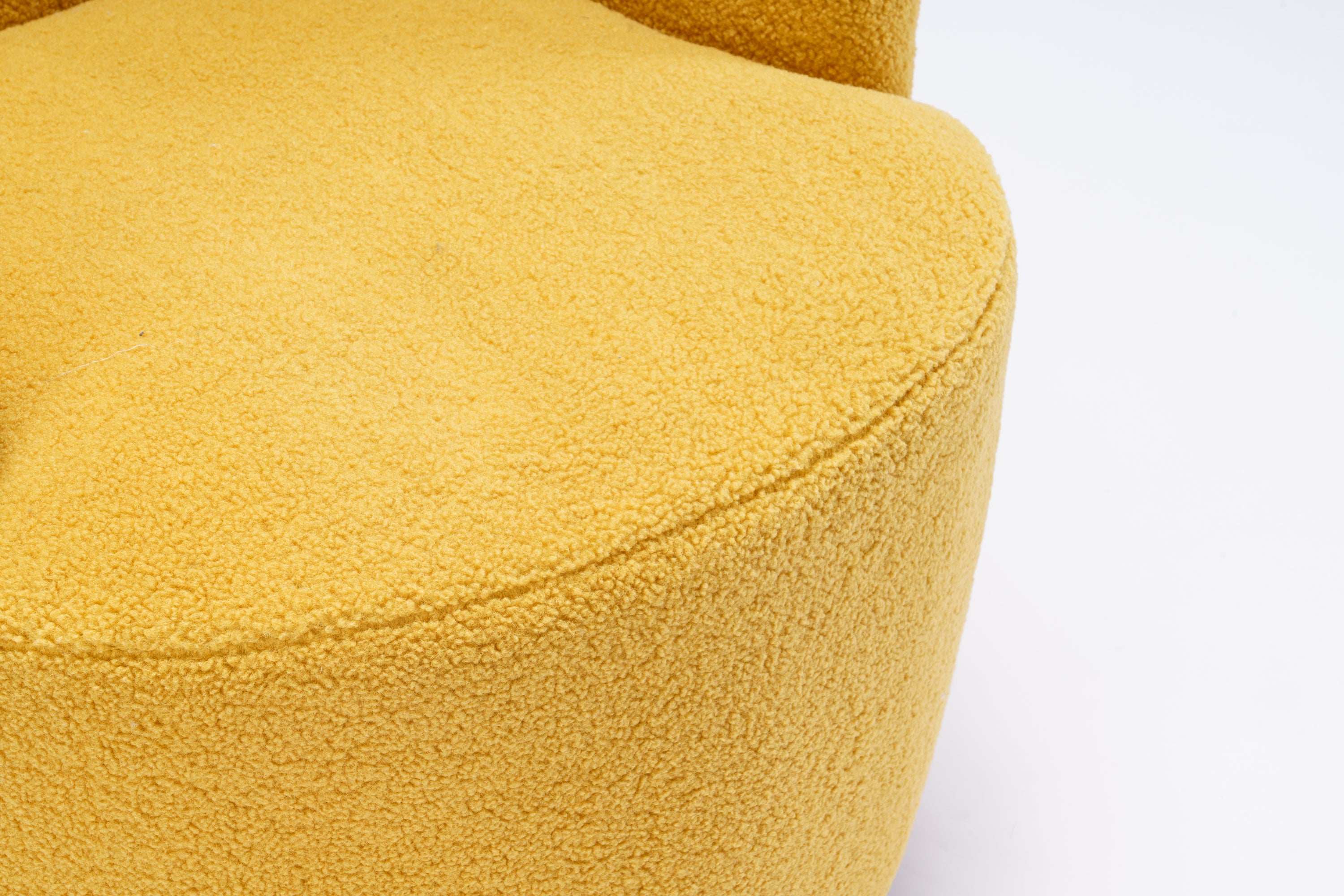 Teddy Fabric Swivel Accent Armchair Barrel Chair With Black Powder Coating Metal Ring,Yellow - Grand Goldman Shop