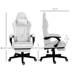 Vinsetto High Back PU Leather Gaming Chair, Racing Computer Chair with Swivel Wheels, Retractable Footrest, Headrest, Lumbar 