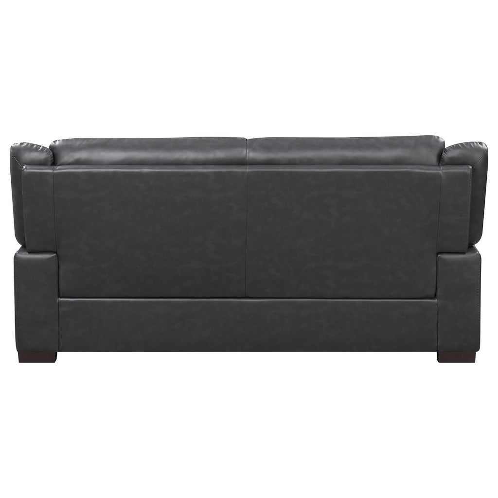 Borden Grey 2-Piece Faux Leather Living Room Set with Smooth Upholstery, Grey Color, Medium Size - Grand Goldman Shop