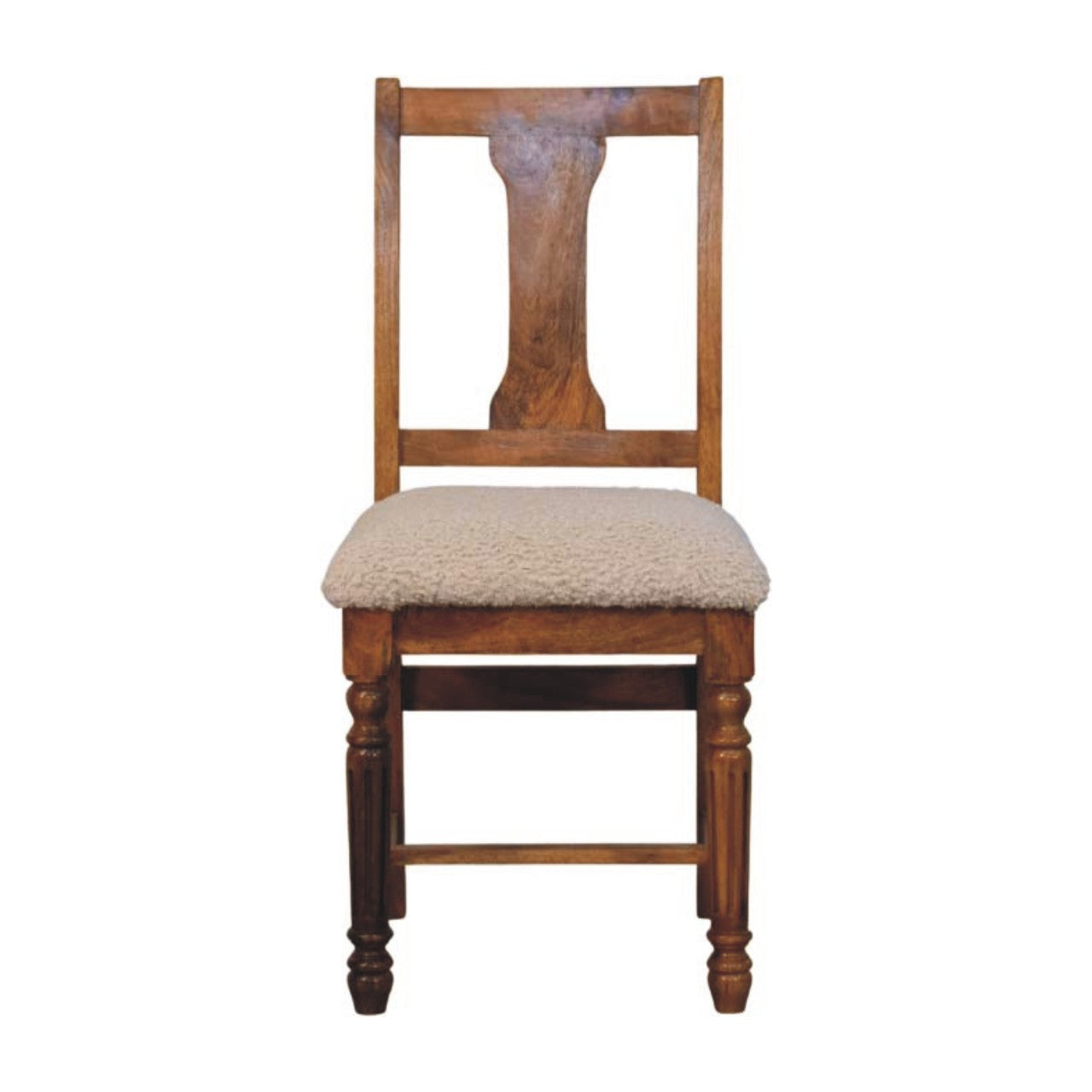 Solid Wood Writing Chair with Turned Legs | Premium Home Decor - Grand Goldman