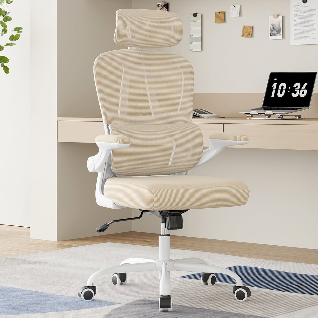 Ergonomic Office Chair, Desk Chair with Headrest and Lumbar Support, High Back Swivel Home Office Chair with Headrest for Hom