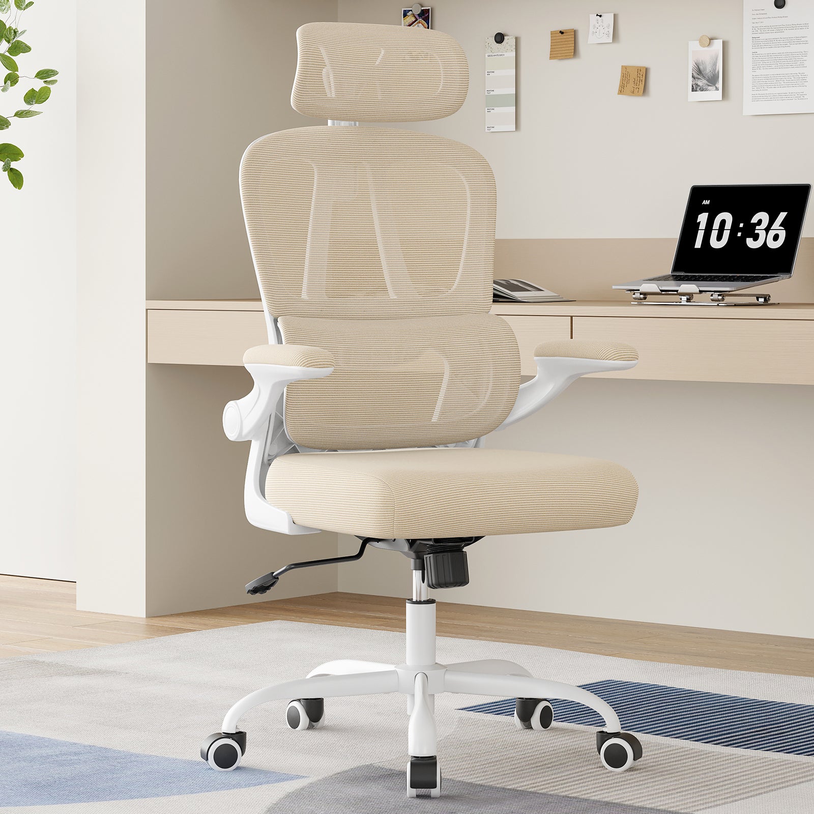 Ergonomic Office Chair, Desk Chair with Headrest and Lumbar Support, High Back Swivel Home Office Chair with Headrest for Hom