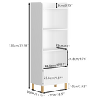 Kids 4-Tier Bookcase, Children's Book Display with Safety Restraint, White MDF & Pine Wood Storage Cabinet for Nursery, Playr