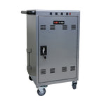 Mobile Charging Cart for Tablets Laptops 35-Device Capacity Matt Silver Metal | Premium Home Decor - Grand Goldman