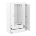 3-Door Mirror Wardrobe with shelves, White - Grand Goldman Shop