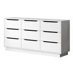 9 Drawer Dresser for Bedroom with Deep Drawers, Large Floor Wood Dressers & Chest of Drawers , Modern White Long Dressers for Closet Living Room - Grand Goldman Shop