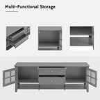 TV Stand for TVs up to 60'', Entertainment Center with Multifunctional Storage Space, TV Cabinet with Modern Design, Media Console for Living Room, Bedroom - Grand Goldman Shop