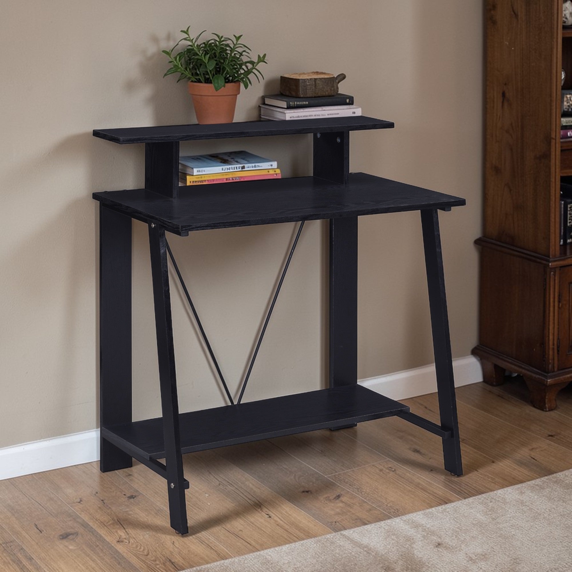 Nypho Black Finish Writing Desk | Premium Home Decor - Grand Goldman