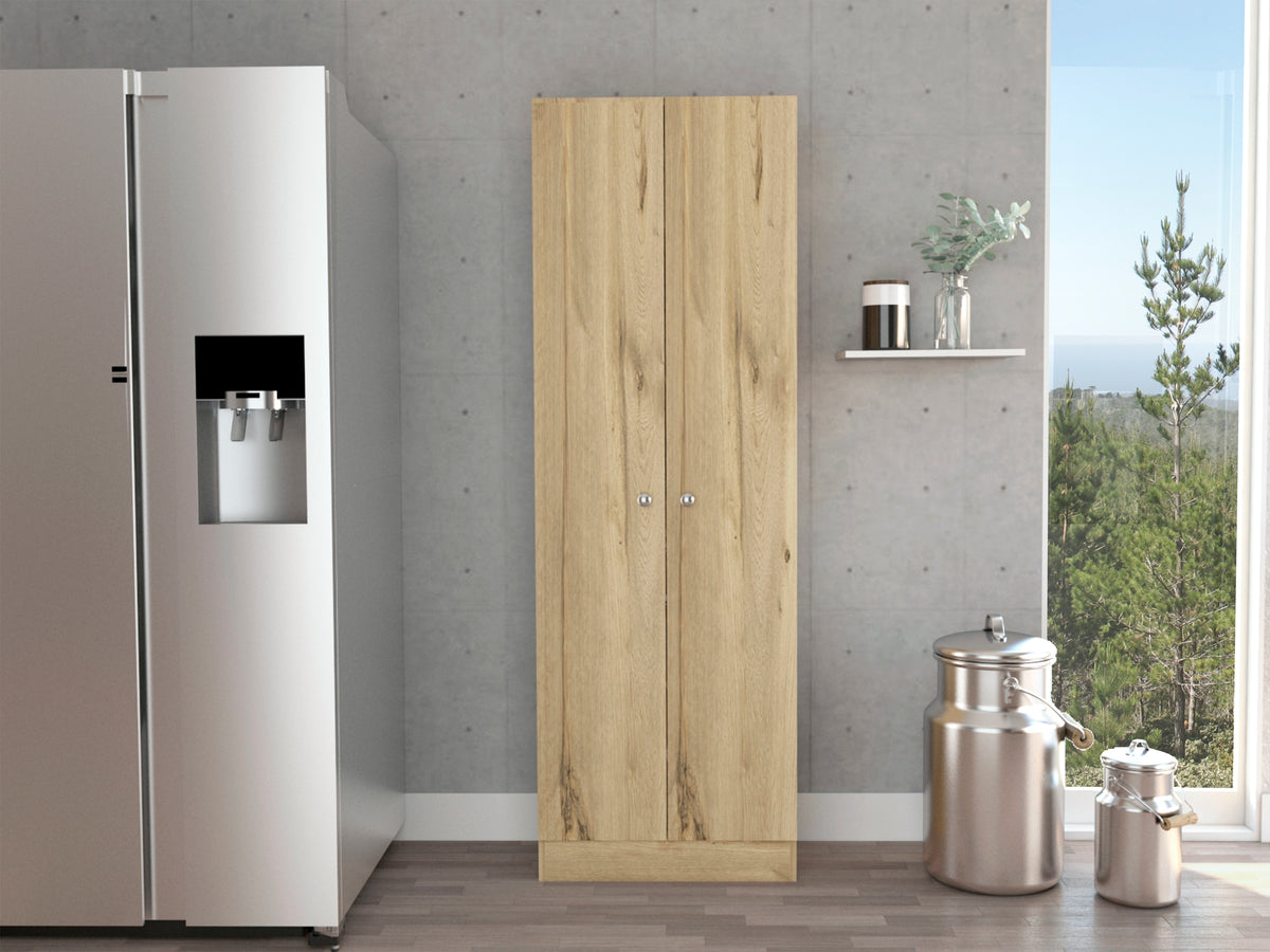 Multistorage Cabinet, Double Door, Five Shelves -Light Oak / Black - Grand Goldman