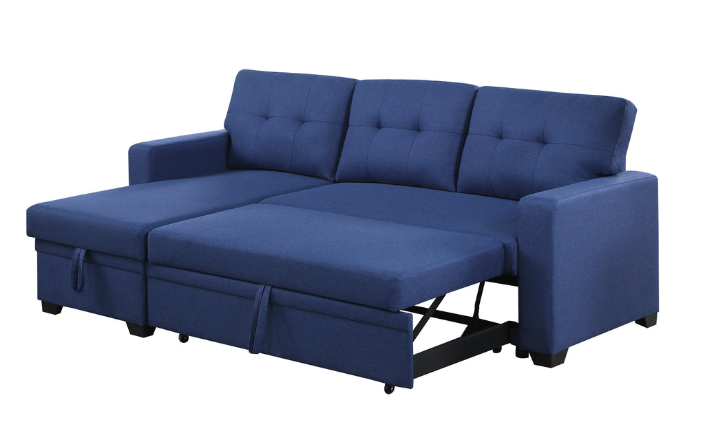 Upholstered Pull out Sectional Sofa with Chaise - Grand Goldman Shop