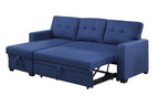 Upholstered Pull out Sectional Sofa with Chaise - Grand Goldman Shop