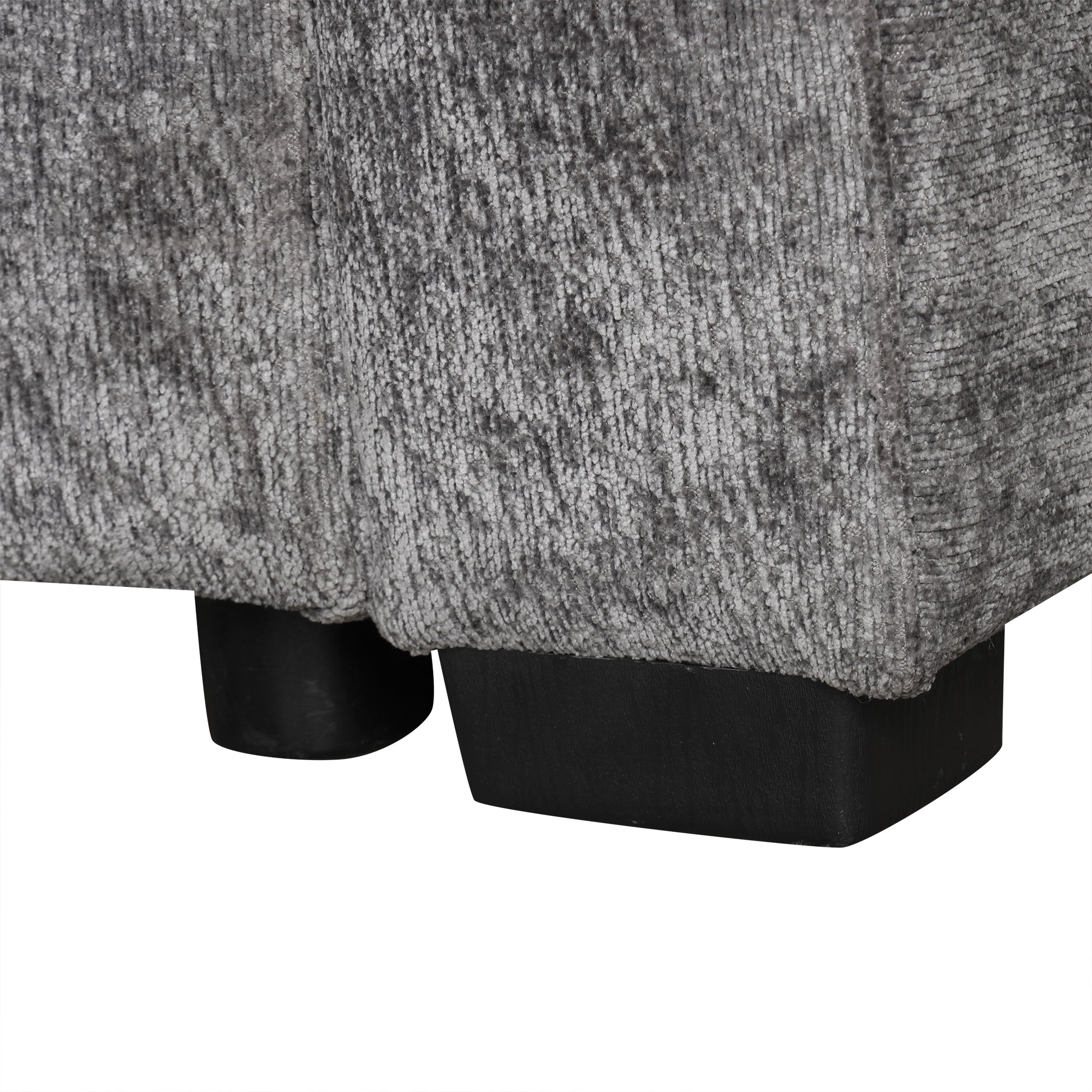 Modern Sectional Sofa Pull-out Sleeper with Storage Ottoman, USB Charging, Grey Tweed Chenille, 112.2' - Grand Goldman Shop