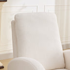 27.2'W Rocking Chair for Nursery, Sherpa Glider Chair with High Back and Side Pocket, Rocking Accent Armchair with Rubber Wood Legs for Living Room/Bedroom.Ivory - Grand Goldman Shop