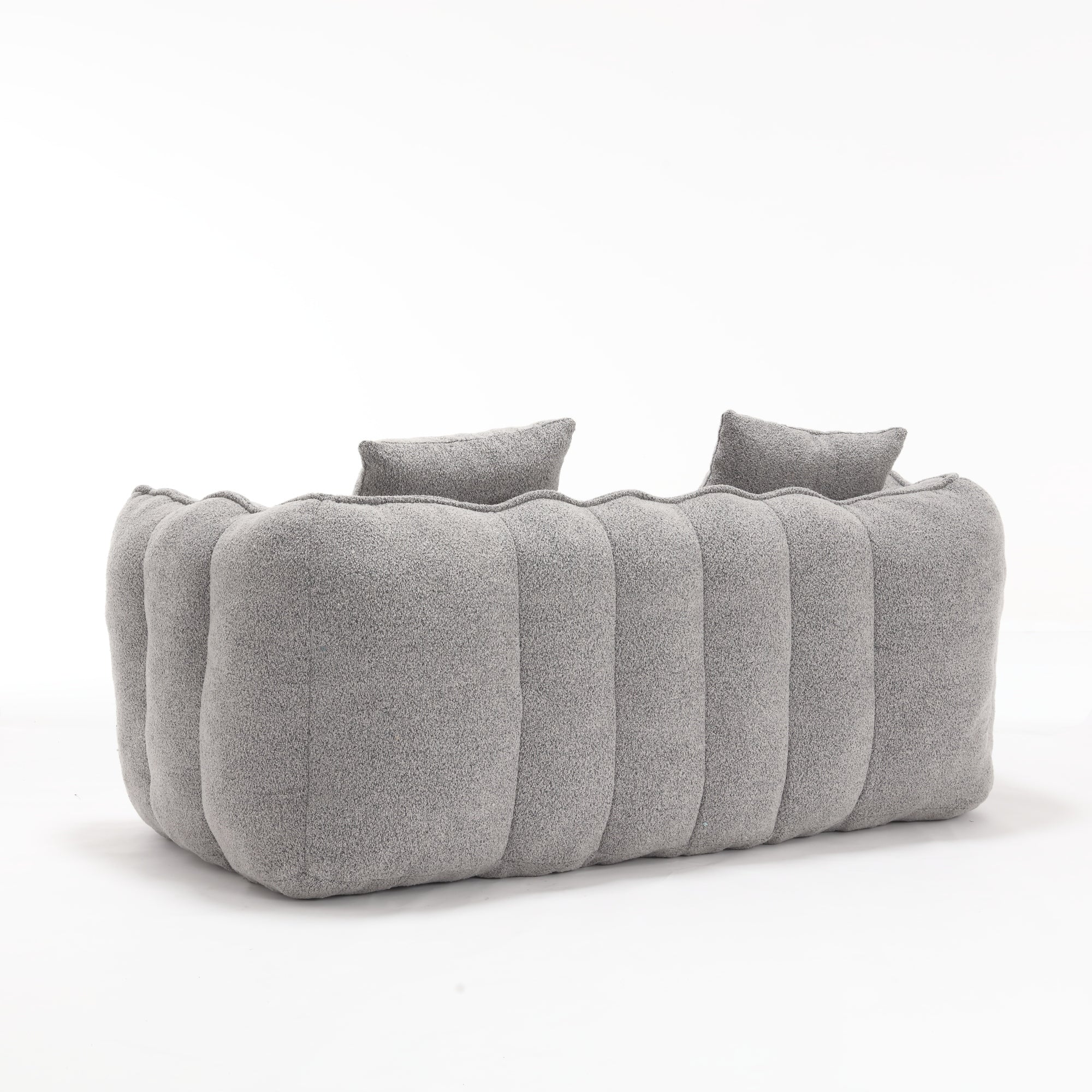 Cozy Beanbag Chair with High Resilience Foam Core for Two - Grey Chenille, 66x35x25 inches - Grand Goldman Shop