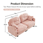 Loveseat Cloud Sectional Couches Chenille Fabric,Quilted Pleated Design, Ergonomic Design,High-Density Foam Easy Install Elegant Armrests High Quality Wooden Base,Fits Living Rooms,Pink - Grand Goldman Shop