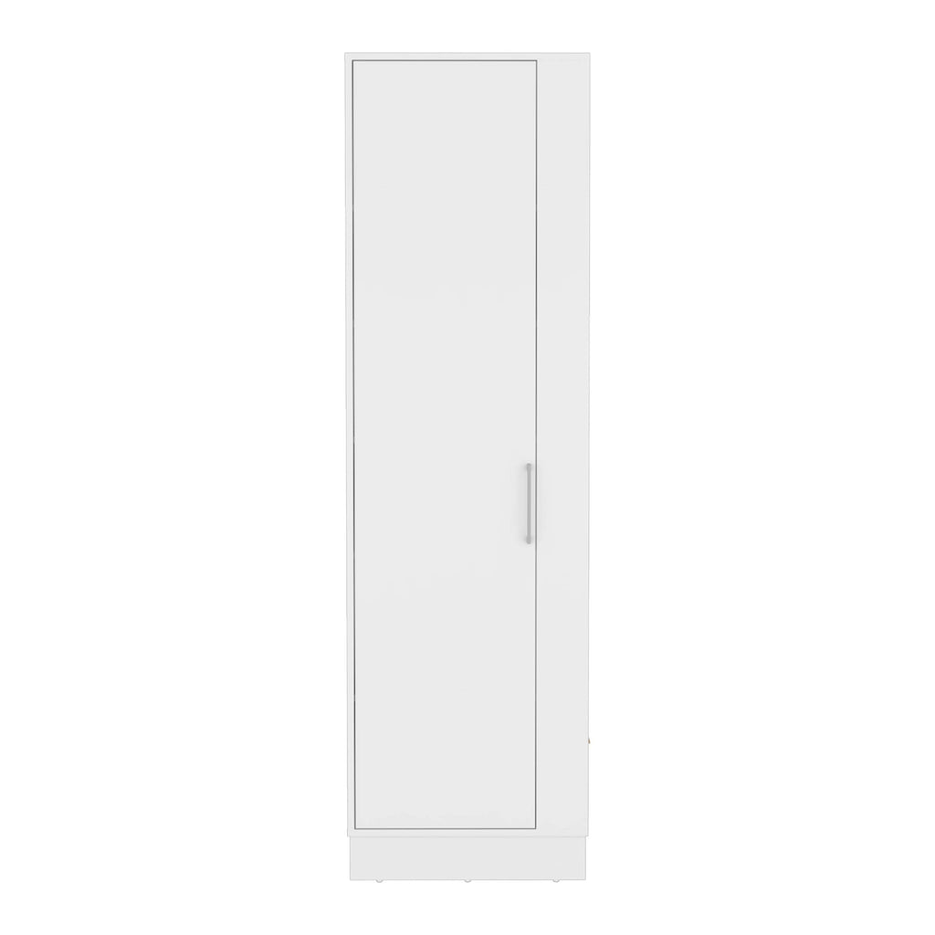 Lilo Storage Cabinet, Broom Hangers, Internal Shelves -White | Premium Home Decor - Grand Goldman