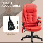 HOMCOM High Back Vibration Massage Office Chair with 6 Vibration Points, Heated Reclining PU Leather Computer Chair with Armr