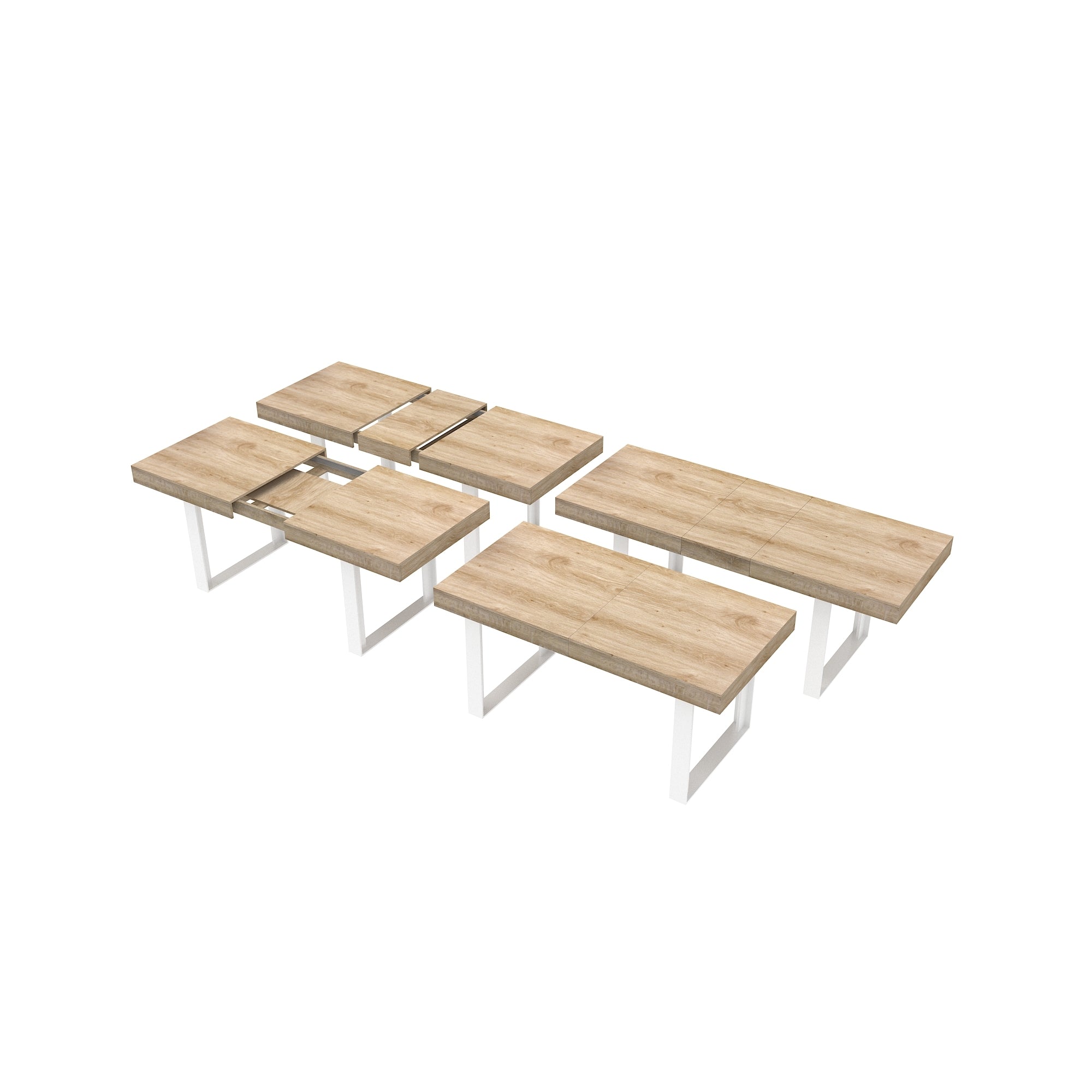 Extendable Dining Room Table for 6 8 10, Modern Farmhouse Wooden Kitchen Expanding Table, Long Large Expandable Dining Room Conference Table - Grand Goldman Shop