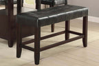 Counter Height 1pc Bench Dining Room Black Faux Leather Cushion Tufted Seat Wooden Base Comfort Seat Kitchen Dining - Grand Goldman Shop