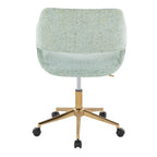 Contemporary Task Chair in Gold Metal and Light Green Fabric | Premium Home Decor - Grand Goldman