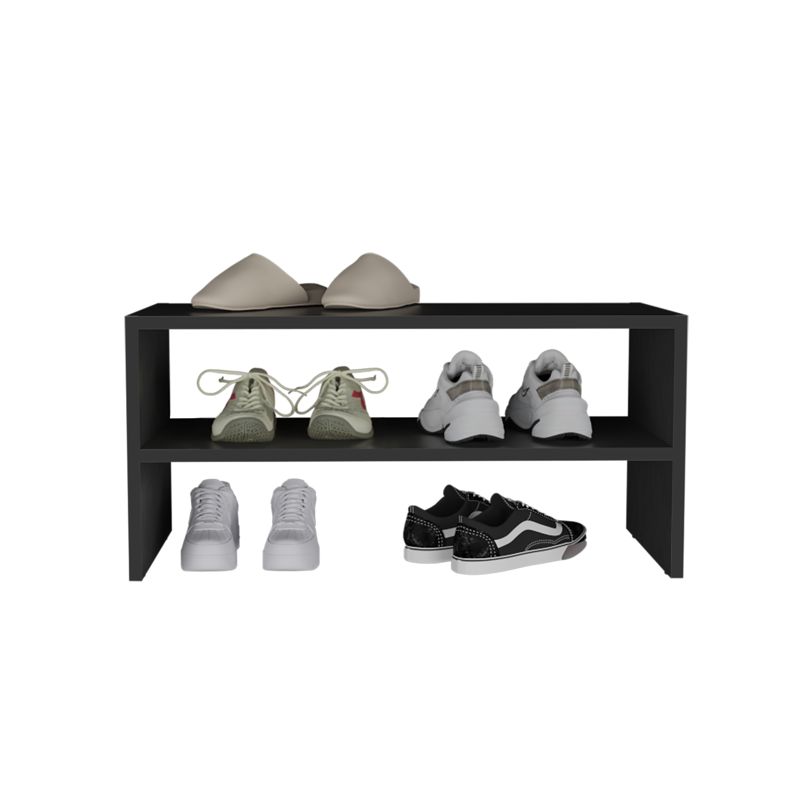 Stackable Shoe Rack Howard, Bedroom, Black - Grand Goldman Shop