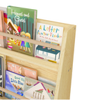 3 Tier Kids Book Shelf, Natural Finish MDF & Pine Wood Storage Rack for Playrooms, Bedrooms, and Classrooms - Grand Goldman
