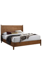 Walnut Color Panel Headboard 3pc Bedroom Set Eastern King Size Bed 2x Nightstands Wooden Mid-Century Modern Style - Grand Goldman Shop